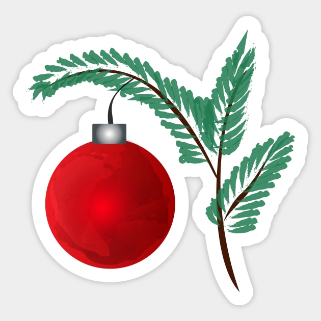 christmas bauble tree decorations Sticker by Salma Ismail